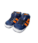 ORANGE STRAPED BLUE SHOE