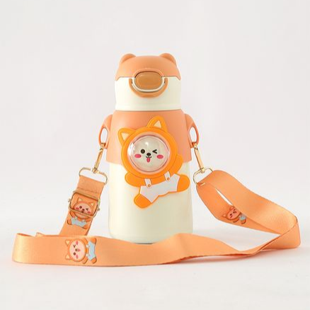 Kitty Design Sipper Water Bottle Orange