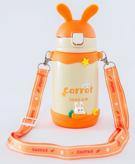 Bunny Design Sipper Water Bottle Orange