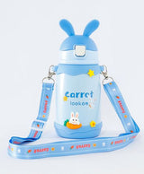 Bunny Design Sipper Water Bottle Blue