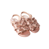 TRIPLE BOW GOLD SANDALS