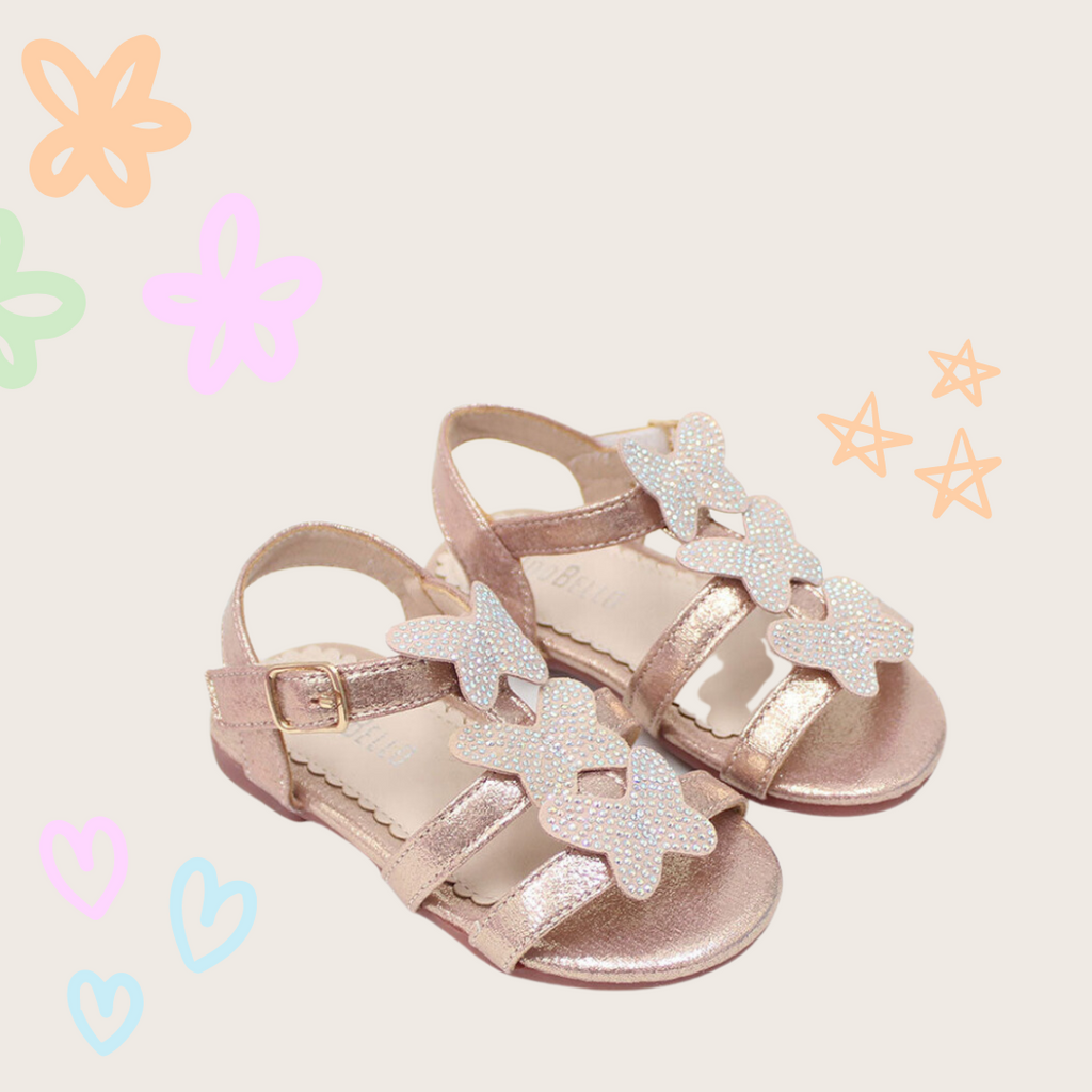 Gold butterfly online sandals