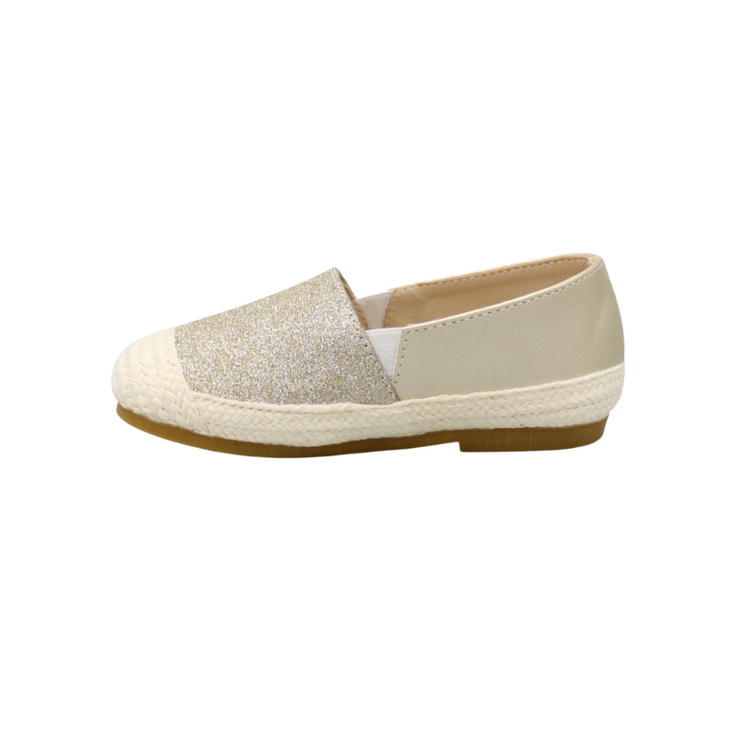 Shimmery Slip On Gold Espadrilles