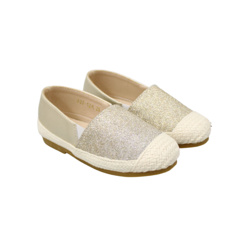 Shimmery Slip On Gold Espadrilles