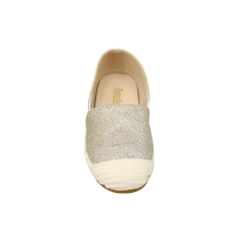 Shimmery Slip On Gold Espadrilles