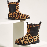 ANIMAL PRINTED SIDE ZIP BOOTS