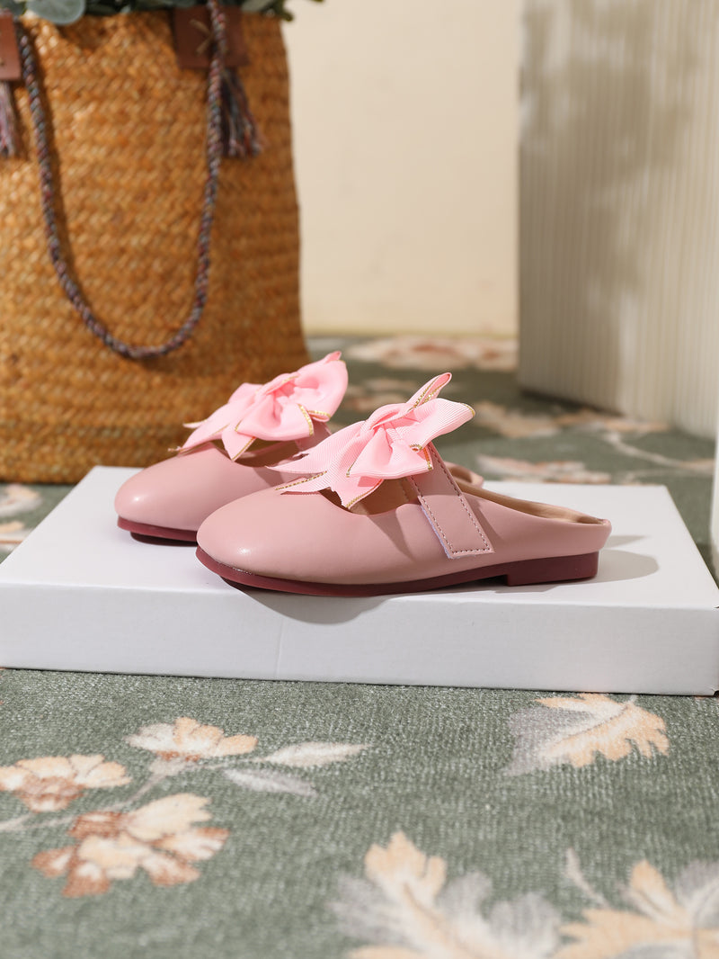 FANCY BOW PINK MULES