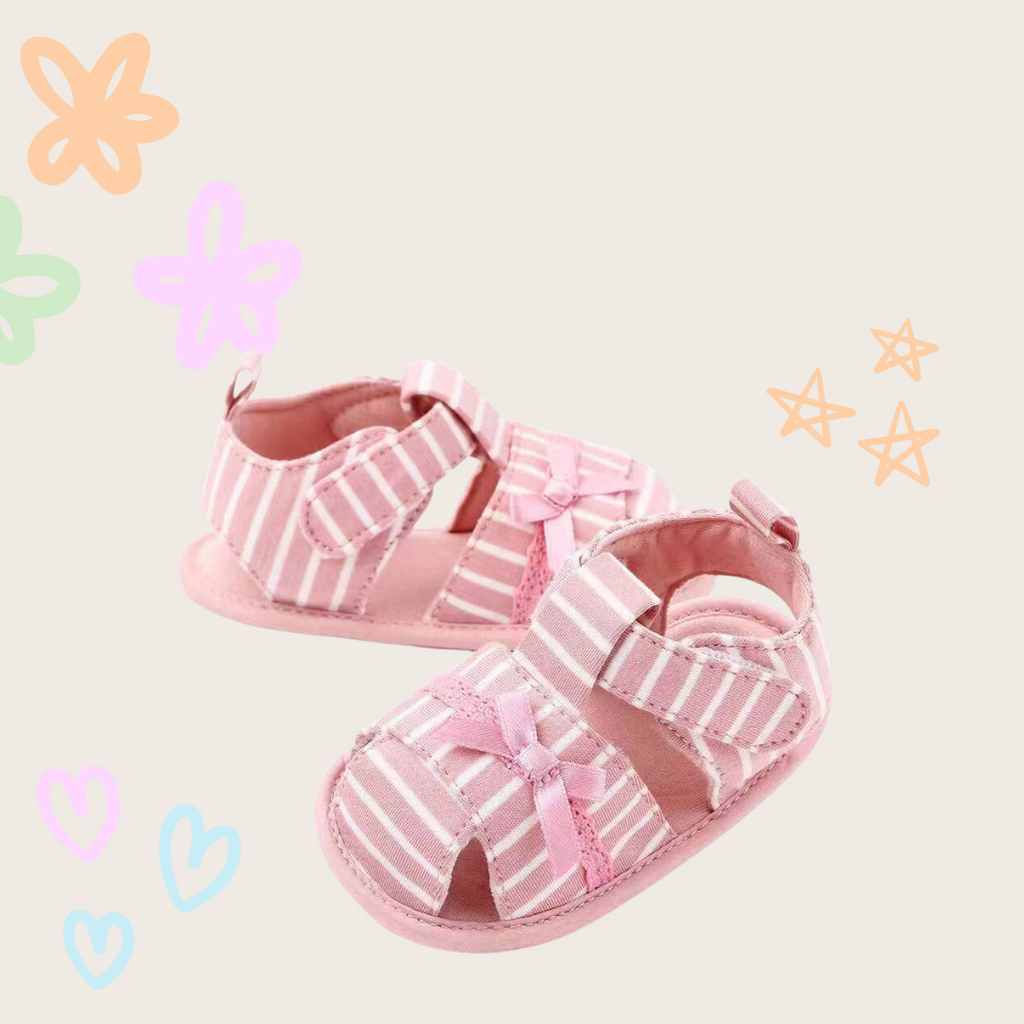 PINK STRIPPED SANDALS