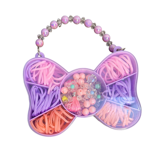 Purple butterfly rubber bands set