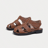 Brown Side Cut Strappy Sandals