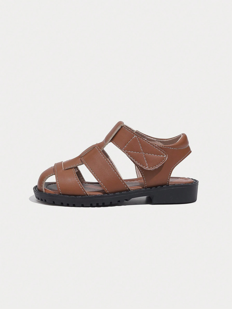 Brown Side Cut Strappy Sandals