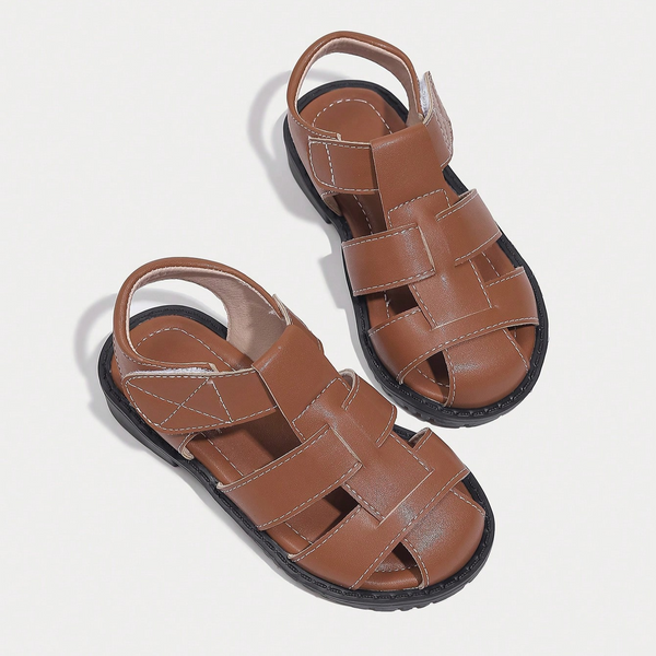 Brown Side Cut Strappy Sandals