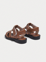 Brown Side Cut Strappy Sandals