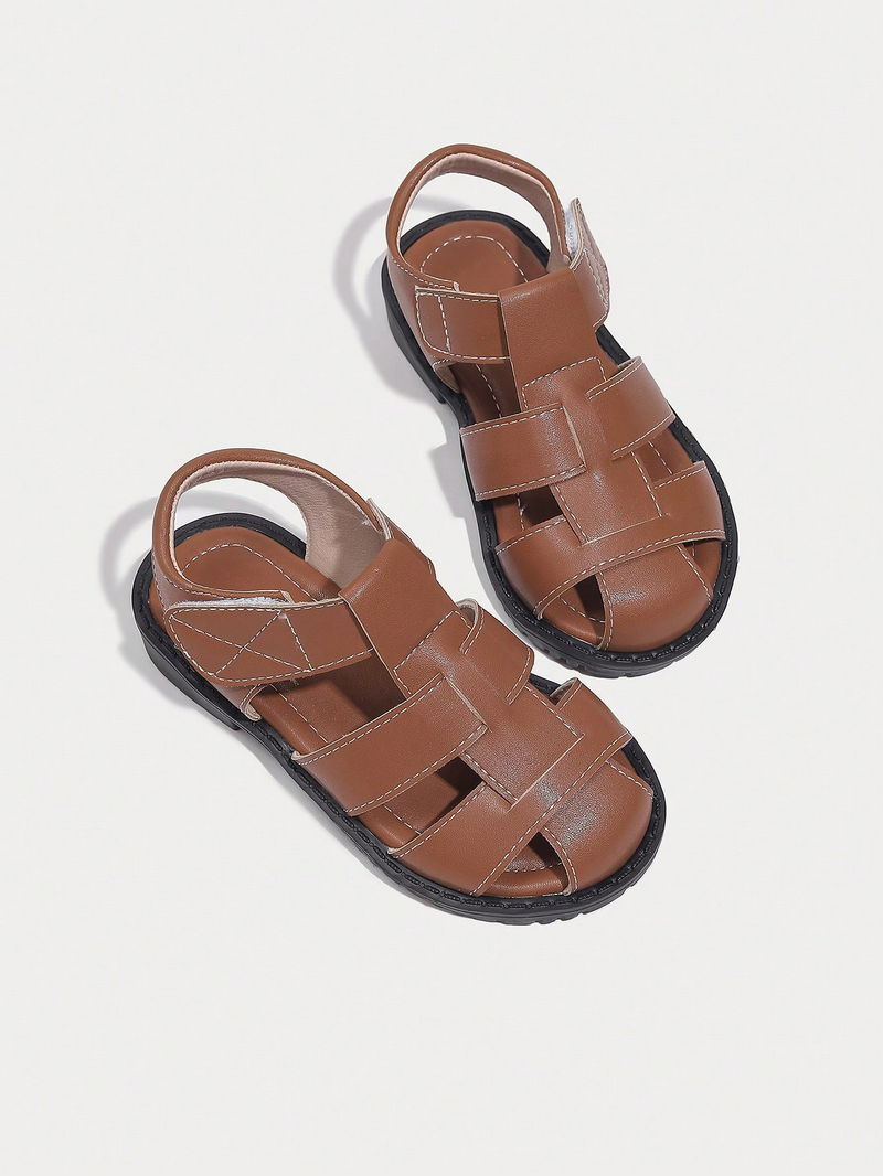 Brown Side Cut Strappy Sandals