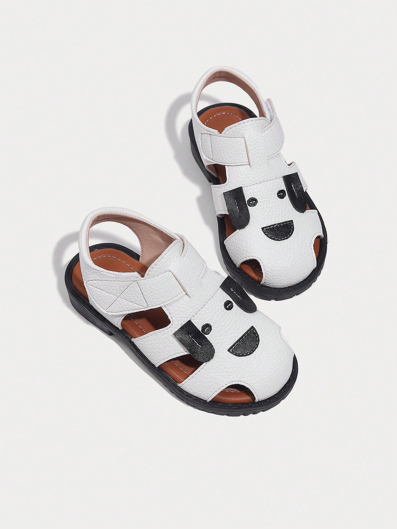 White Side Cut Strappy Sandals