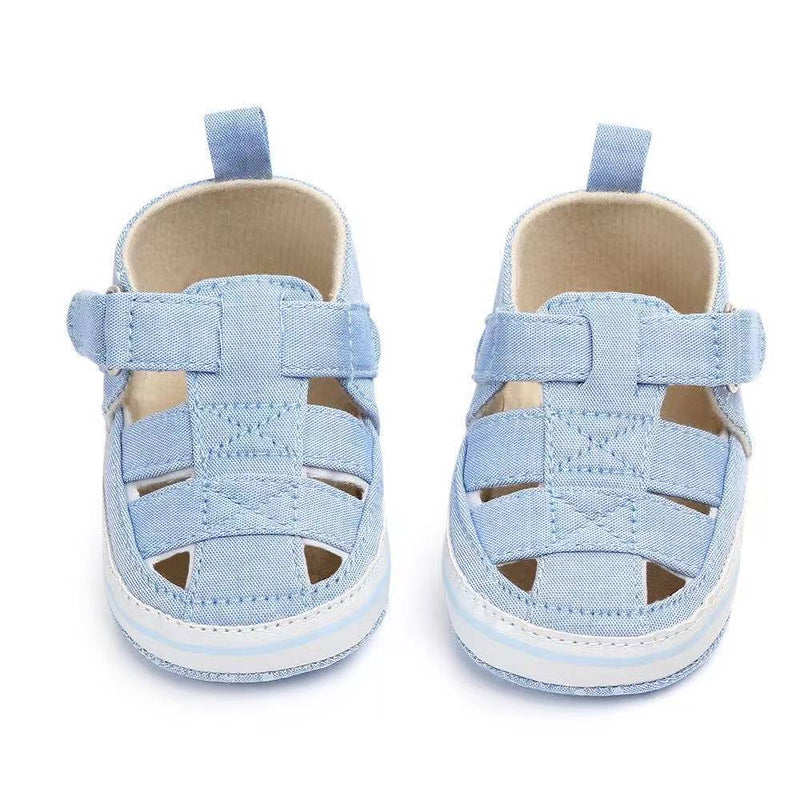 LIGHT BLUE SLIP ON SANDALS