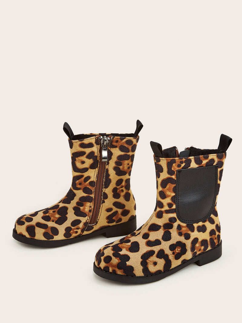 ANIMAL PRINTED SIDE ZIP BOOTS