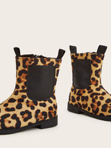 ANIMAL PRINTED SIDE ZIP BOOTS