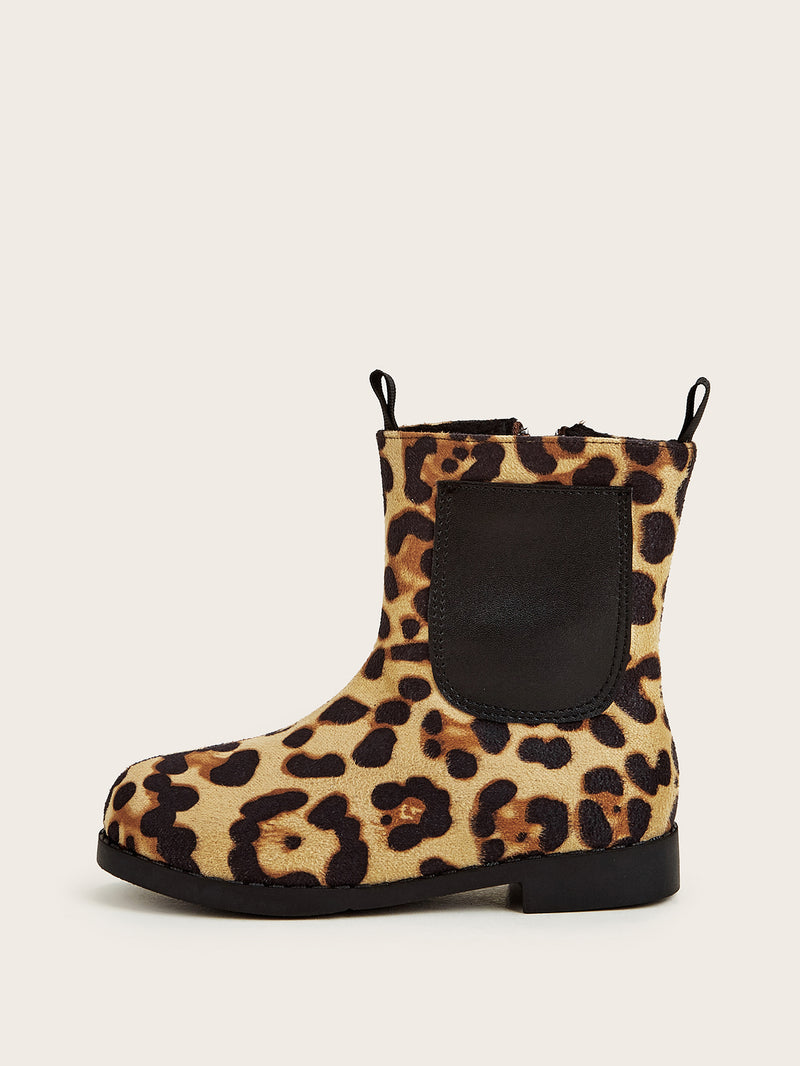 ANIMAL PRINTED SIDE ZIP BOOTS