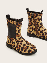 ANIMAL PRINTED SIDE ZIP BOOTS