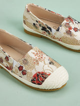 Orange Floral Print Espadrilles