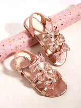 TRIPLE BOW GOLD SANDALS